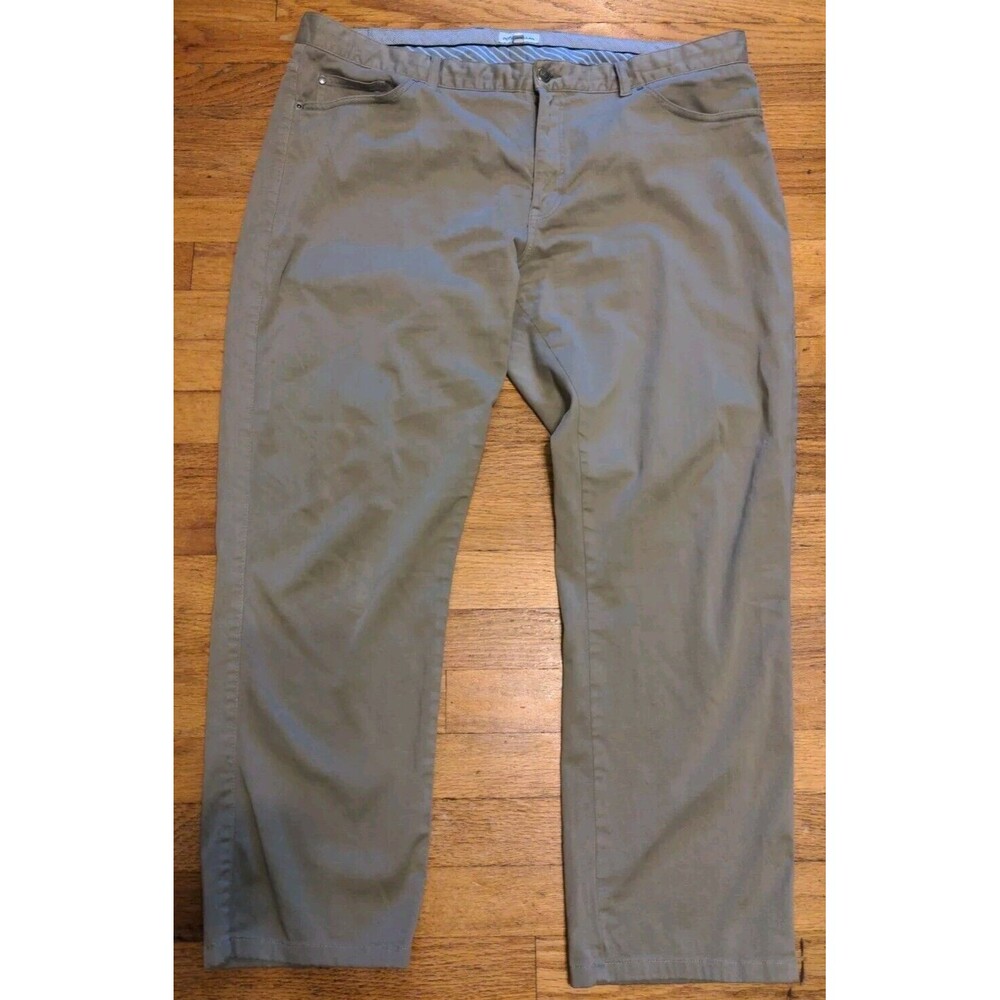 Peter Millar Men's 40 x 29 Ultimate Sateen Khaki Zip Pocket Golf Pants Crown EUC